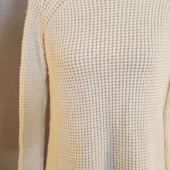 Marine Layer Delaney Pullover Waffle Knit Sweater Cream M - Picture 8 of 16
